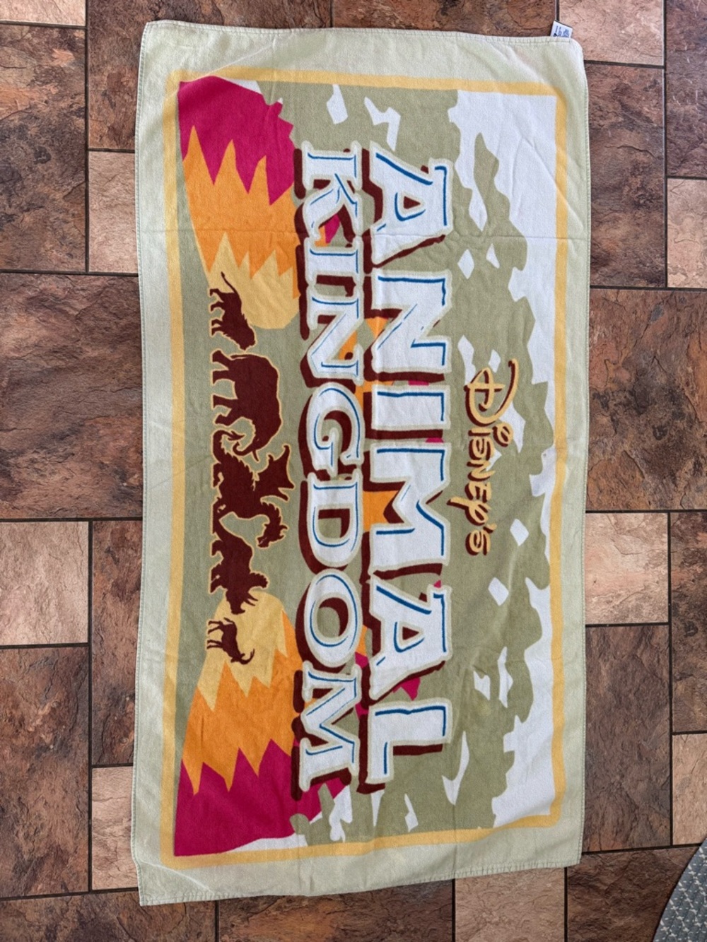 Vintage Disney Animal Kingdom Beach Body Towel Multicolor Parks
